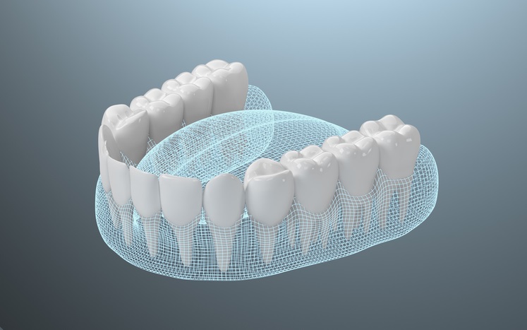 Renderização 3D de dentes inferiores