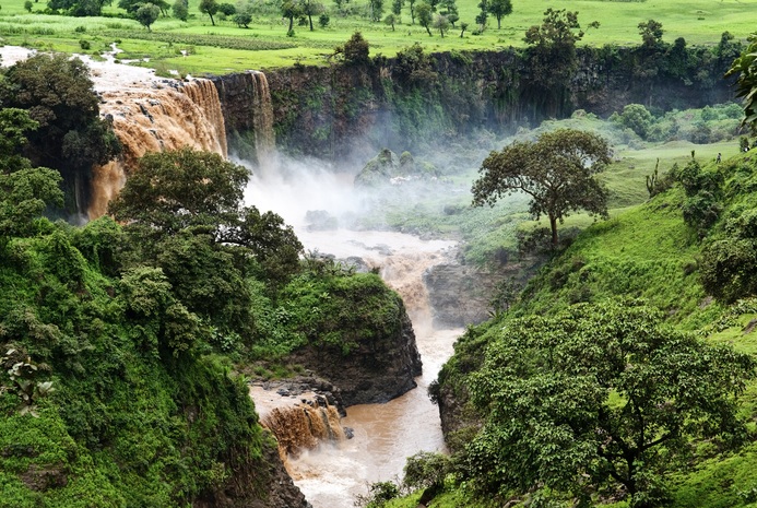 Cascatas do Nilo Azul em Tis Abay, na Etiópia