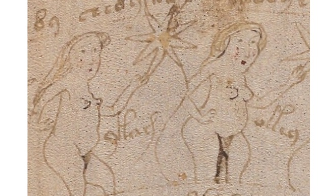 Ilustração de mulheres no Manuscrito Voynich