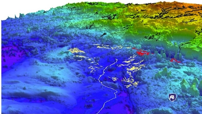 Mapa topográfico de Marte