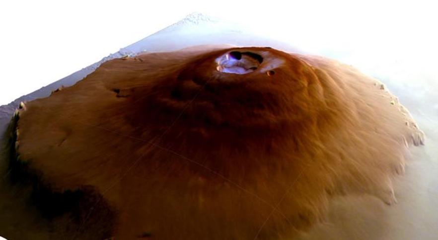 Gelo em vulcão de Marte
