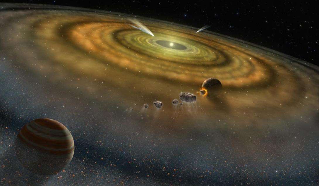 Colisão de asteroides gigantes é observada em sistema estelar próximo da Terra-0