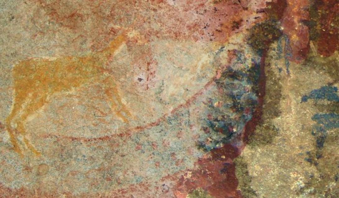 Pintura rupestre na África do Sul pode representar animal extinto antes dos dinossauros-0